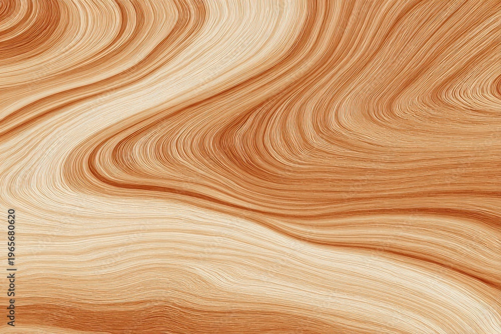 Obraz premium Close-up of organic, swirling patterns in shades of tan and brown, resembling wood grain