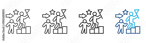 Leadership Icon Different Style Outline Collection Set Vector Illustration