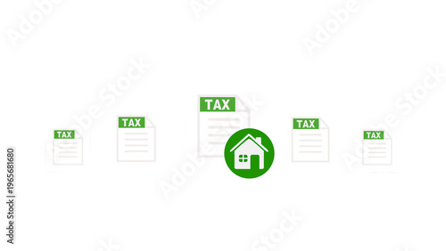 Digital property tax filing and real estate management concept on the transparent background. Showing mobile access, document checklist, and online submission. Motion graphics of property tax ...