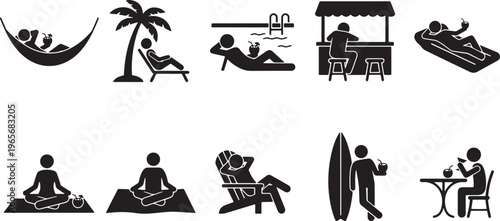 Black and white minimalist of yoga meditation fitness and lifestyle activities exercise workout