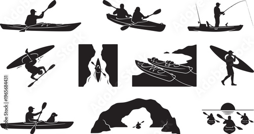 Black and white silhouettes of aviation and transportation vehicles and airplane