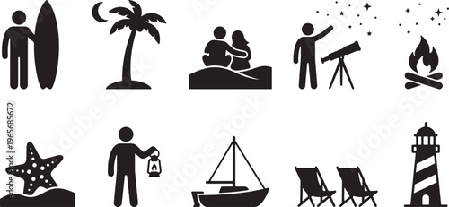 Black silhouette depicting diverse human activities and symbols of justice and communication black silhouettes