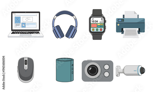 Modern electronic gadgets and technology accessories collection.