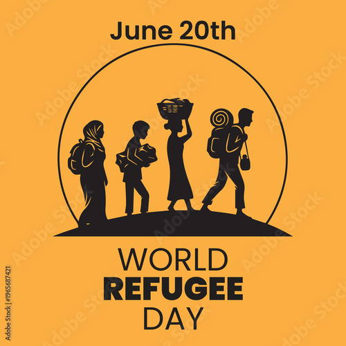 World Refugee Day concept illustration