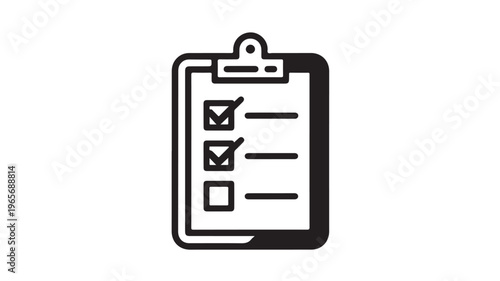 Clipboard Icon With Checklist For Business Organization Concepts