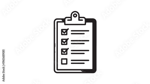 Checklist Clipboard Icon With Checked Boxes For Business Organization Concepts