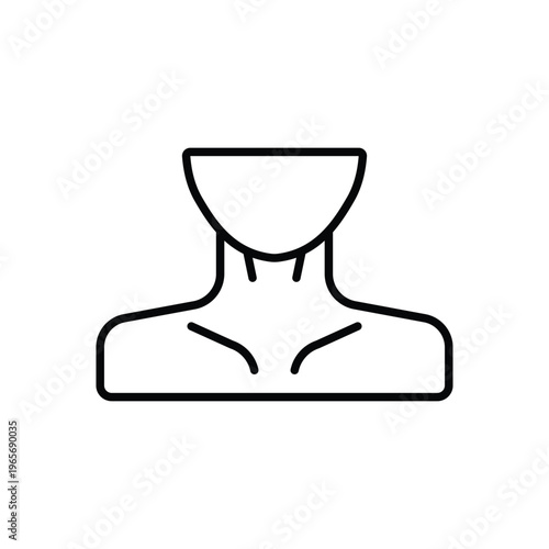 Neck Cervical Anatomy Line Icon: Human Body Connection