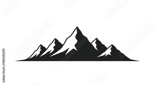 A stylized illustration of a majestic mountain range with snow-capped peaks Abstrack background