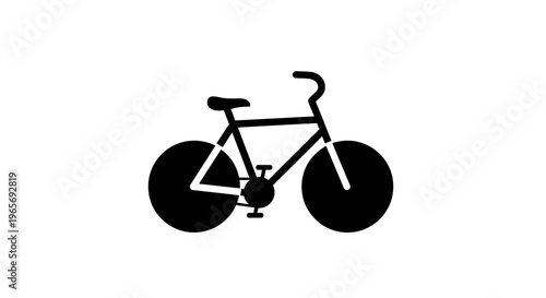 A simple black bicycle icon on a white background Abstrack background