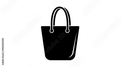 A simple black handbag icon on a white background Abstrack background