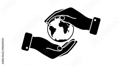 A pair of hands cradling the Earth, symbolizing care and protection for the planet. Abstrack background