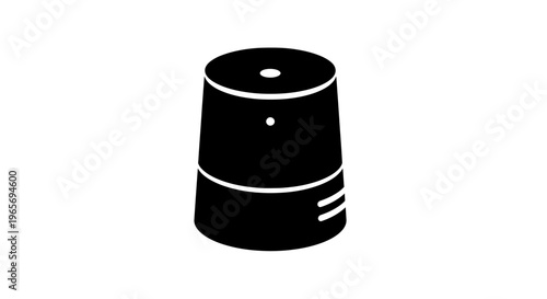 A simple black and white illustration of a cylindrical object Abstrack background