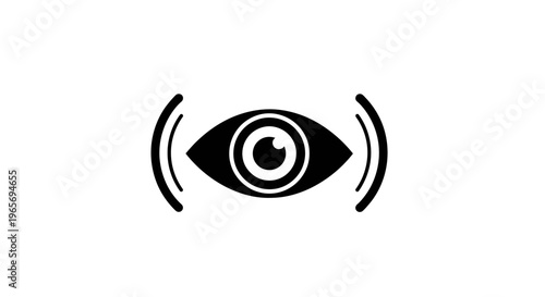 A stylized illustration of an eye with sound waves emanating from it Abstrack background
