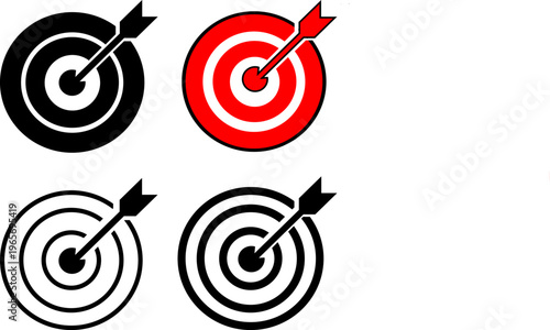 Strategic Targets: A collection of meticulously designed target icons, each with an arrow piercing its center, embodying precision, focus, and the achievement of objectives.