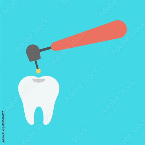 Flat Colorful Dental Care and Oral Hygiene Tools Illustration Set