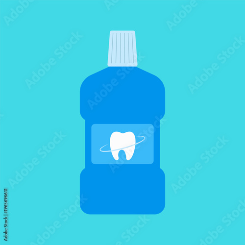 Flat Colorful Dental Care and Oral Hygiene Tools Illustration Set