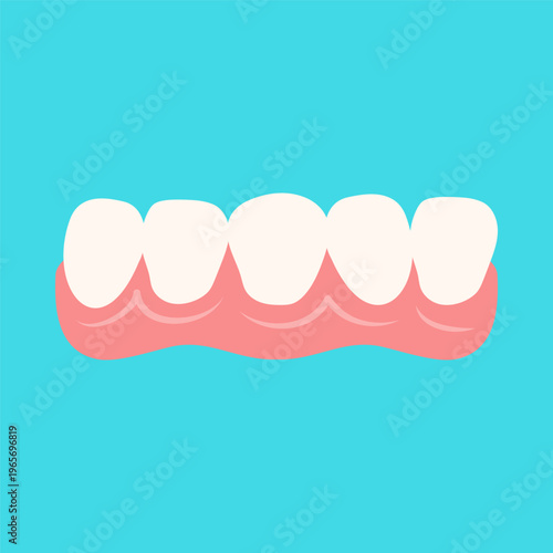Flat Colorful Dental Care and Oral Hygiene Tools Illustration Set