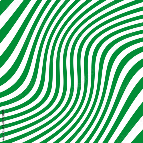 Wavy pattern Vector. Green stripe texture. Abstract curve background. Vibrant line set. Manual vector only. No autotrace used.