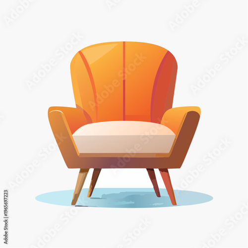 Stylish Orange Accent Armchair with Modern Design and Comfortable Upholstery