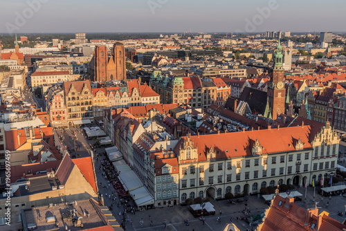Foto Aerial view of Market square in Wroclaw, Poland