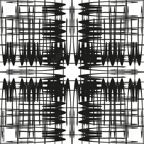 Abstract grid pattern. Wavy Vector lines. Distorted mesh texture. Optical illusion art. Manual vector only. No autotrace used.