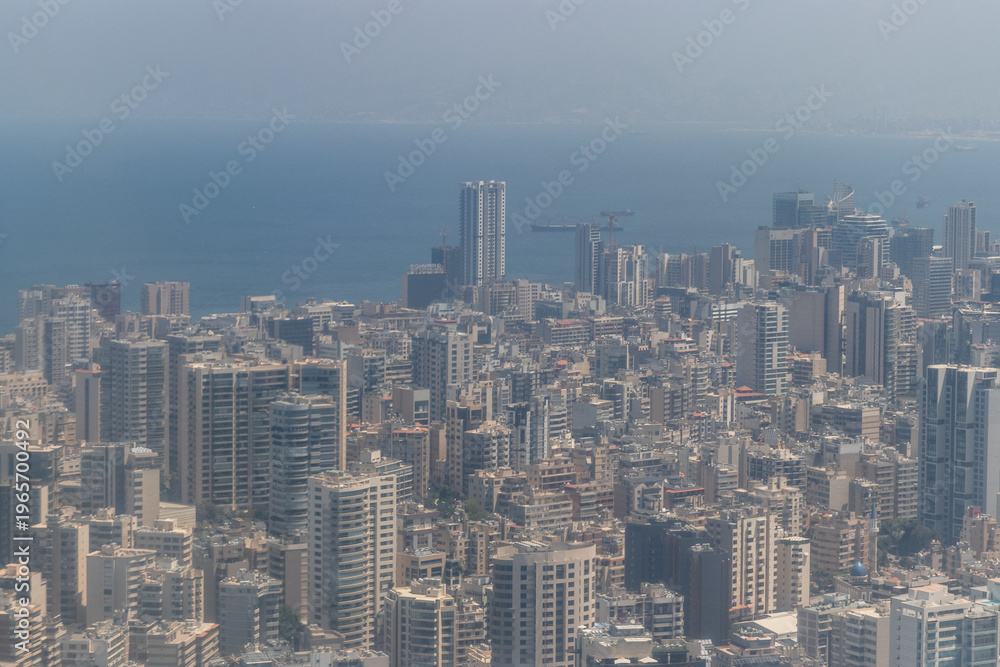 Naklejka premium Aerial view of Beirut, capital of Lebanon