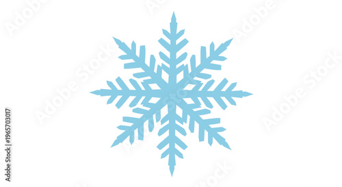 Delicate Blue Snowflake Icon Isolated on White Background - Winter Symbol