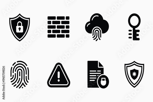 Black and white security set shield lock