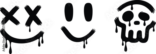 Minimal Flat Smiley Faces Icon set