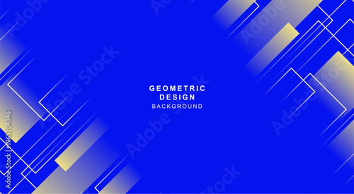 黄色の斜線グラデーションと青色の背景で組み合わせた幾何学背景