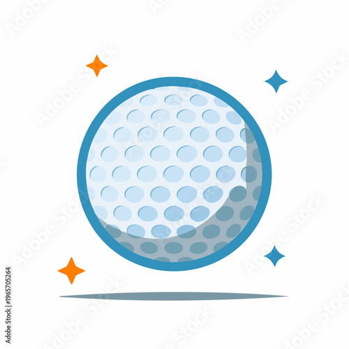 ゴルフボールのフラットデザインアイコン