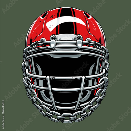vector image of a spiked American football helmet