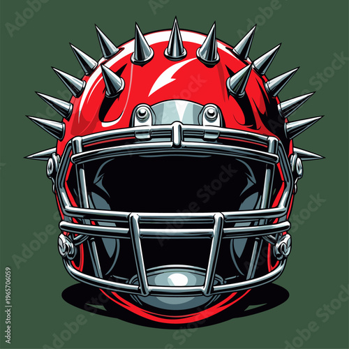 vector image of a spiked American football helmet