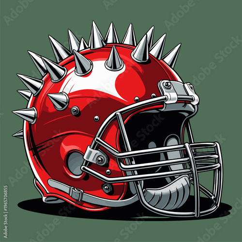 vector image of a spiked American football helmet