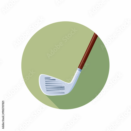 ゴルフクラブ（アイアン）のフラットデザインアイコン