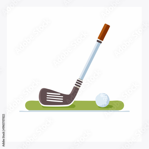 ゴルフクラブ（アイアン）のフラットデザインアイコン