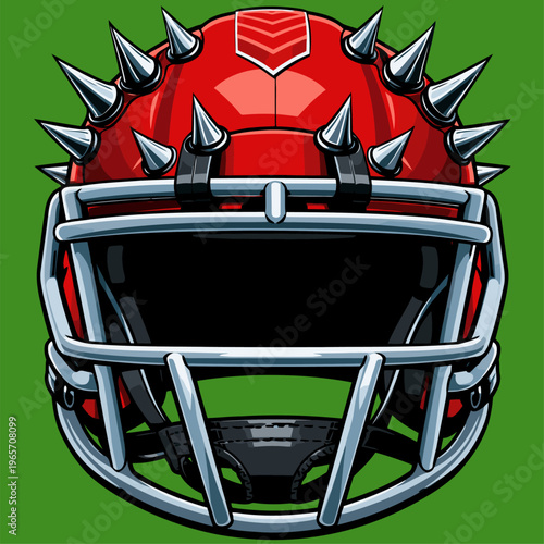 vector image of a spiked American football helmet