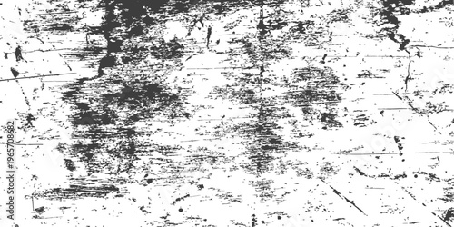 Black and white distressed grunge texture background with heavy scratches and weathered surface vector for graphic design