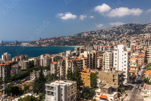Aerial view of Jounieh town, Lebanon