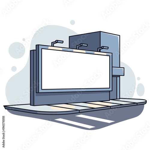 Empty billboard standing beside road in urban setting. non editable strokes