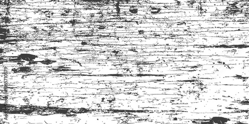 Black and White Wood Grain Texture Vector Illustration Weathered Distressed Grunge Background Graphic Design Element