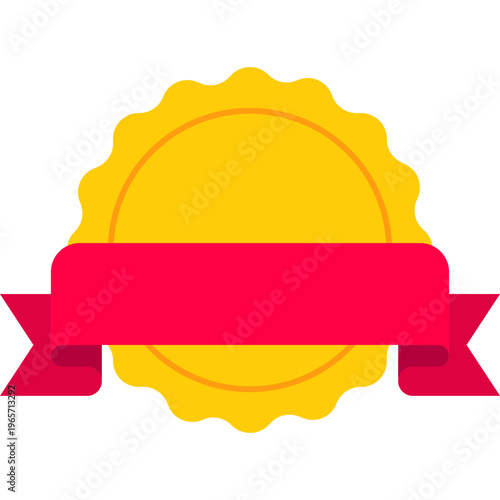 Gold Seal Award With Red Ribbon