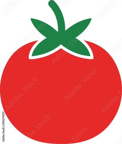 Quadro su tela Red Tomato Vector Illustration Isolated on White Background