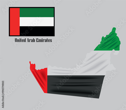 UAE Map Illustration with Flag Integration for Corporate Branding