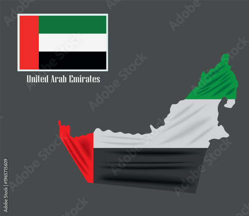 Professional UAE Flag Map Graphic for Business and Government Use