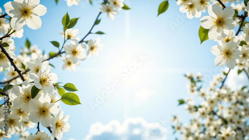 Spring Blossoms Under a Bright Sunny Sky