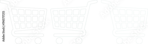 Minimalist Shopping Cart Vector Icon Set. Clean Line Art E-commerce and Retail Symbol Collection. Modern Outline Design for Online Stores and Digital Marketing.