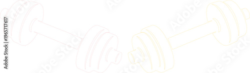 Minimalist dumbbell vector illustration, two light-toned fitness weights, subtle gym equipment graphic, workout and healthy lifestyle concept, clean design element for health and wellness