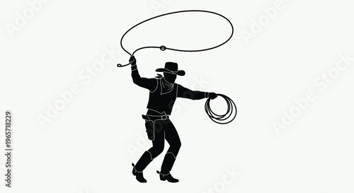 Cowboy, lasso, rope, western, vector icon