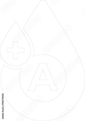 Blood type A positive vector icon, medical blood drop symbol, healthcare donation graphic, laboratory test illustration for hospitals and clinics
